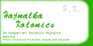 hajnalka kolonics business card